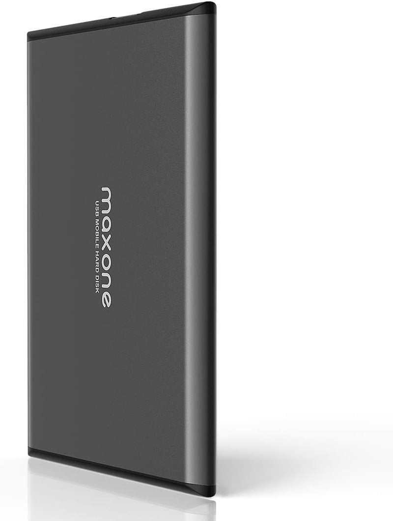 Max one 320GB Ultra Slim Portable External Hard Drive HDD USB 3.0 Compatible with PC, Laptop - Charcoal Grey - Image 1